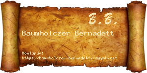 Baumholczer Bernadett névjegykártya