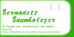 bernadett baumholczer business card